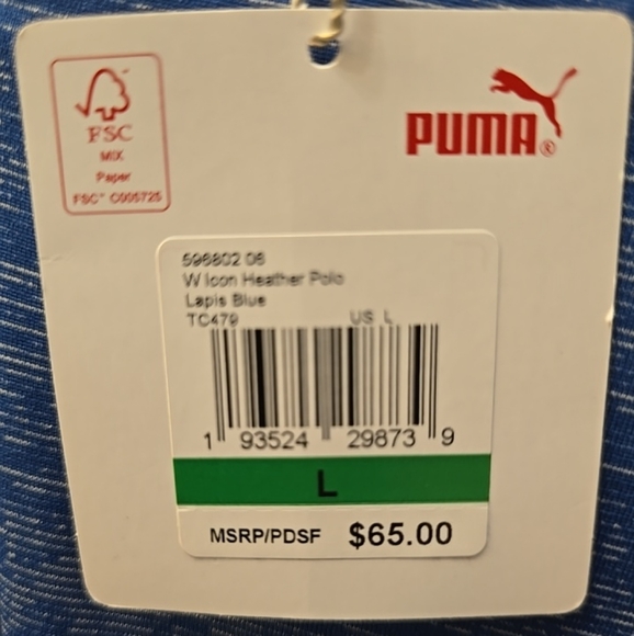 PUMA - Women's Athletic Polo Shirt (Size:L) - Picture 5 of 5
